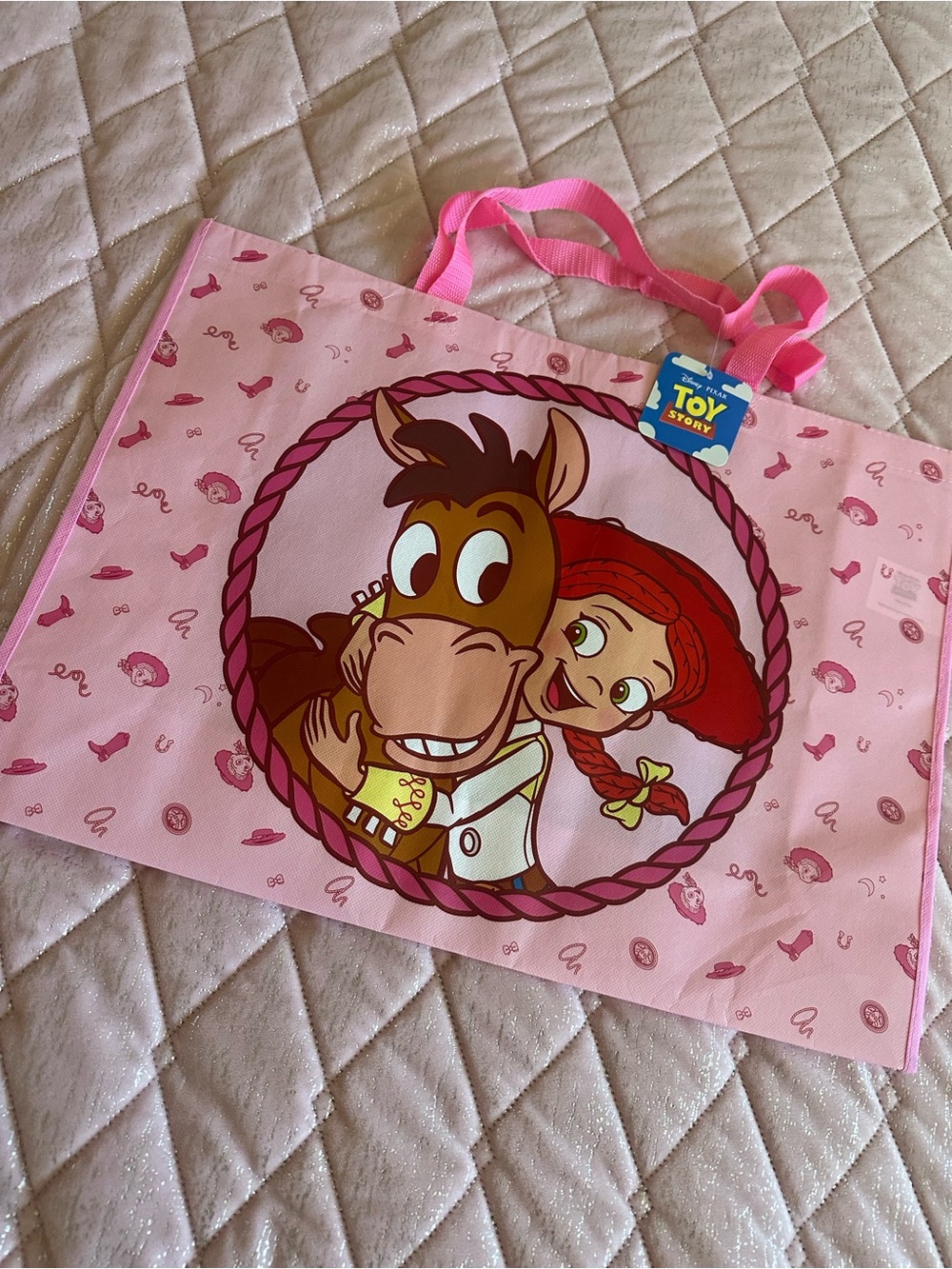 NEW VIRAL DISNEY TOY STORY JESSIE & BULLSEYE SHOPPING REUSABLE BAG !